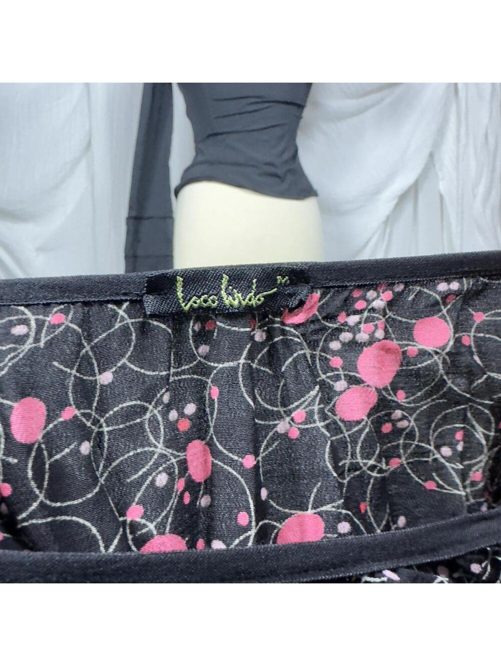 Y2k 2000s Whimsygoth Preppy Coquette Boho Black & Pink Floral Maxi Skirt (M) - Picture 5 of 5